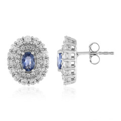 Ceylon Blue Sapphire Silver Earrings