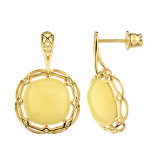Milky Baltic Amber Silver Earrings