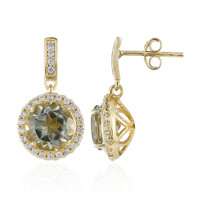Green Amethyst Silver Earrings