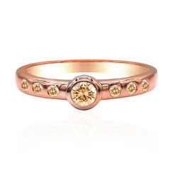 9K SI1 Argyle Rose De France Diamond Gold Ring