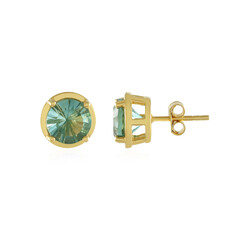 Green Fluorite Silver Earrings