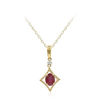 10K AAA Mozambique Ruby Gold Necklace