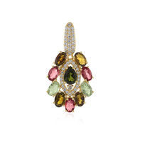 Fancy Tourmaline Silver Pendant