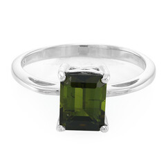 Green Tourmaline Silver Ring