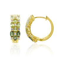 Green Tourmaline Silver Earrings