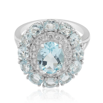 Sky Blue Topaz Silver Ring