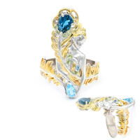 London Blue Topaz Silver Ring (Gems en Vogue)