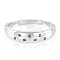 Royal Blue Diamond Silver Ring