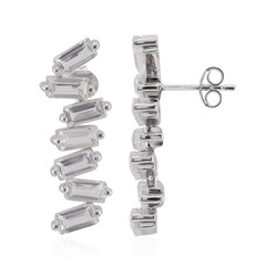 White Topaz Silver Earrings