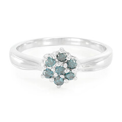 Fancy Diamond Silver Ring