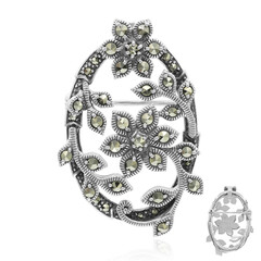 Marcasite Silver Brooch