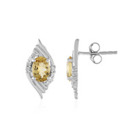 Yellow Beryl Silver Earrings