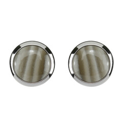 Holy Cross Flint Stone Silver Earrings