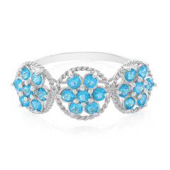 Neon Blue Apatite Silver Ring