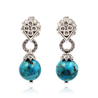 Turquoise Silver Earrings (Dallas Prince Designs)