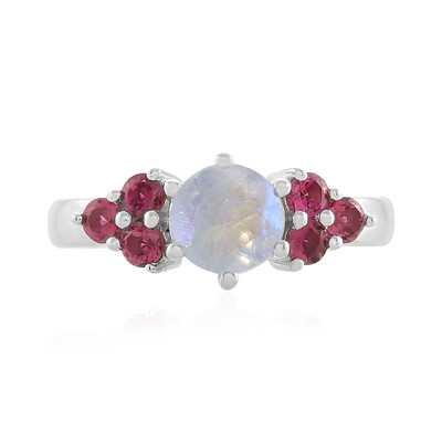 Rainbow Moonstone Silver Ring