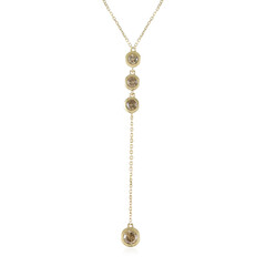 9K I2 Champagne Diamond Gold Necklace