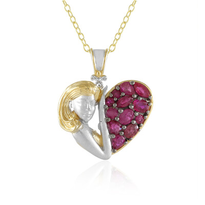 Burmese Ruby Silver Necklace (Gems en Vogue)