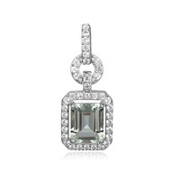 Green Amethyst Silver Pendant