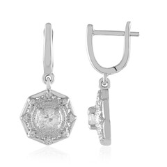 White Sapphire Silver Earrings