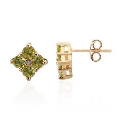 Burmese Peridot Silver Earrings
