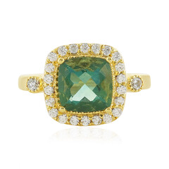 Belgian Teal Fluorite Silver Ring