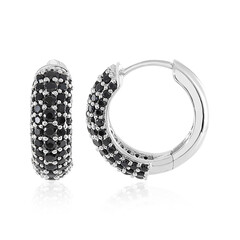 Black Spinel Silver Earrings