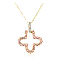 18K Unheated Padparadscha Sapphire Gold Necklace (AMAYANI)