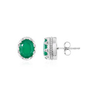 Green Onyx Silver Earrings