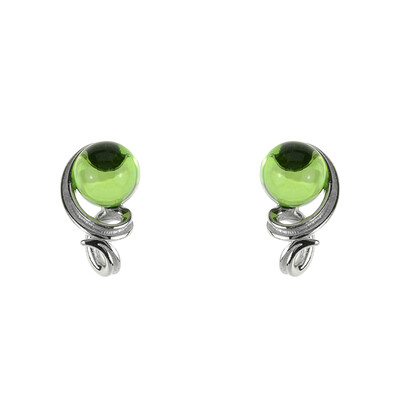 Colombian green Amber Silver Earrings (dagen)