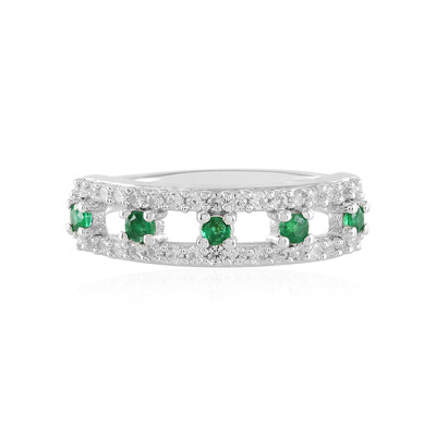 Zambian Emerald Silver Ring