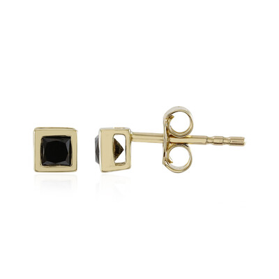9K Black Diamond Gold Earrings