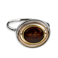 Baltic Amber Silver Ring