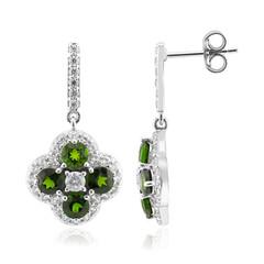 Russian Diopside Silver Earrings
