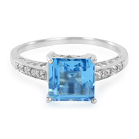 Swiss Blue Topaz Silver Ring