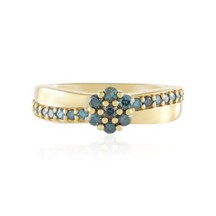 I2 Blue Diamond Silver Ring