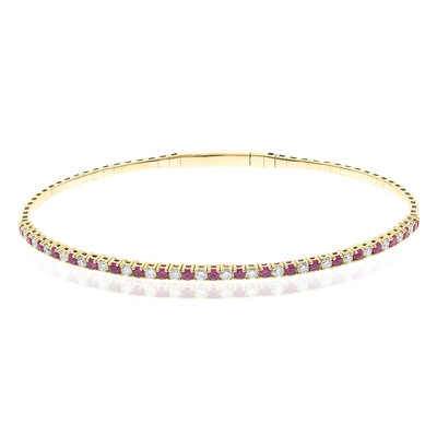 14K AAA Mozambique Ruby Gold Bangle (CIRARI)