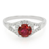 Cherry Topaz Silver Ring