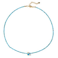 Neon Blue Apatite Silver Necklace
