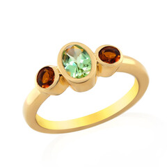 Green Tourmaline Silver Ring