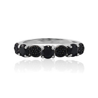 Black Spinel Silver Ring