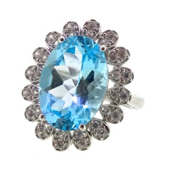 Sky Blue Topaz Silver Ring