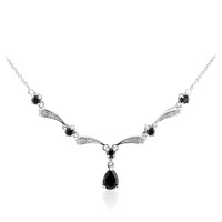Black Spinel Silver Necklace
