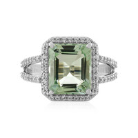 Green Amethyst Silver Ring
