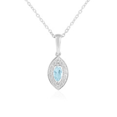 Aquamarine Silver Necklace