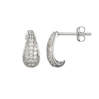 Zircon Silver Earrings (Adela Silber)