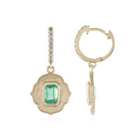 9K Russian Emerald Gold Earrings