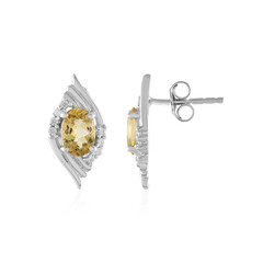 Yellow Beryl Silver Earrings