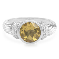 Champagne Quartz Silver Ring