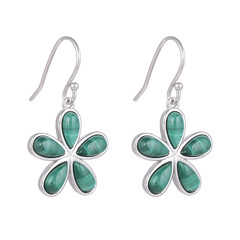 Malachite Silver Earrings
